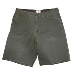 Vintage 90's OP Shorts Men's Size 36 Houndstooth Olive Green Casual Everyday‎